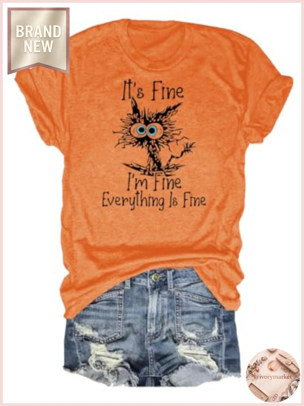 Funny Cat Graphic Tee Short Sleeve Loose Fit Casual T-Shirt Blouse Top